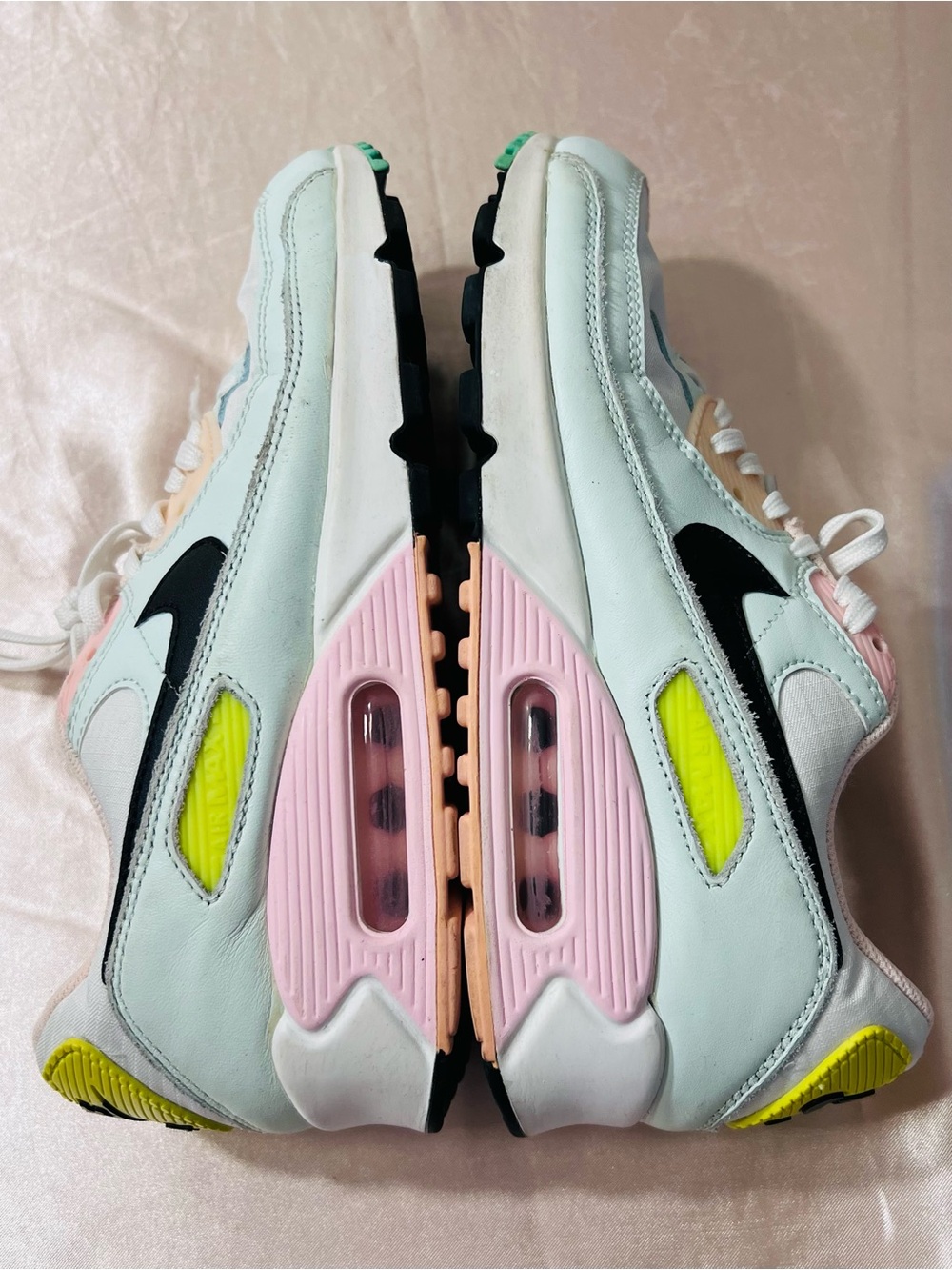 Nike Air Max 90 White Volt Green Glow Pink Size 8